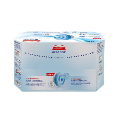 UniBond AERO 360° Moisture Absorber Neutral Refill Tab, 450 g, Pack of 4