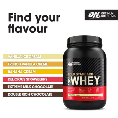 Optimum Nutrition Gold Standard 100% Whey Protein Powder, 900 g