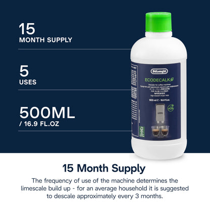 De'Longhi EcoDecalk - Coffee Machine Descaler 5 Decalcification Doses