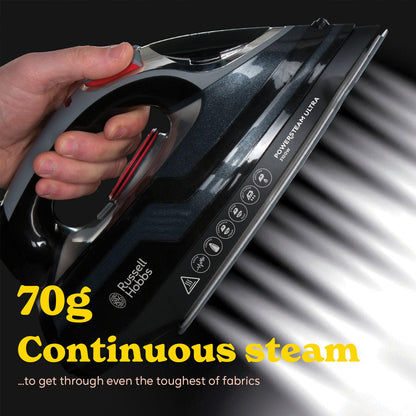 Russell Hobbs Steam Iron, 3100W, 210 g and min Extra Steam Boost, 350ml