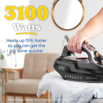 Russell Hobbs Steam Iron, 3100W, 210 g and min Extra Steam Boost, 350ml