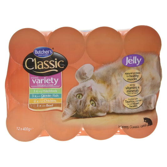Butcher's Classic Mixed Variety Fish and Meat in Jelly, 12 x 400g
