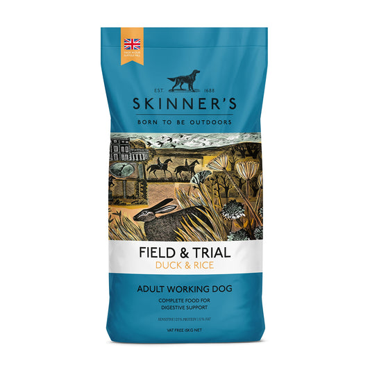 Skinner’s Field & Trial Duck & Rice – Complete Dry Adult Dog Food, Sensitive, Hypoallergenic, For Active Dogs, 15kg